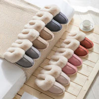 Zapatillas De Casa Para Hombres Y Mujeres Invierno Antideslizantes De Plush Cálido Con Suela Gruesa Zapatos De Piso Cómodos Y Talla Verdadera - details 3