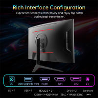 KTC 32 Pulgadas Gaming Monitor Curvo Pantalla para PC juegos, 180Hz 2K QHD 2560*1440, 1ms, 125% sRGB, Panel HVA 1500R Sin Marco, 2*HDMI2.0, 2*DP1.4, Low Blue Light, FreeSync & G-Sync, compatible con montaje en pared, ideal para juegos FPS, RTS, RAC, MOBA - details 13
