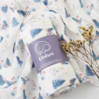 Elinfant Manta De Seda De Bambú Y Algodón Para Bebé Recién Nacido 120x110cm Toalla De Baño Y Envoltura De Alta Calidad Con Estampado Digital Unisex - details 3