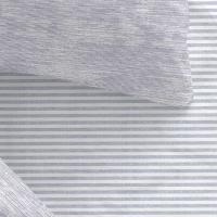 Manterol - Juego de sábanas estampado geométrico rayas azules. Calidad 50% Algodón 50% Poliéster. Incluye bajera ajustable, encimera y fundas de almohada. Sábana ligera y fresca, ideal para primavera, verano y entretiempo. - details 2