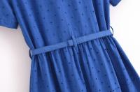 Vestido Corto Para Mujer Con Cinturón Y Bordado De Encaje Francesa Versátil Y Moda De Vacaciones Estilo Playa Manga Corta - details 16
