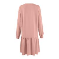 Vestido De Mujer Otoño Manga Larga Pullover Cuello Redondo Rib Knit Patchwork Suéter Cómodo Casual Mini Vestidos Estilo Vintage - details 41