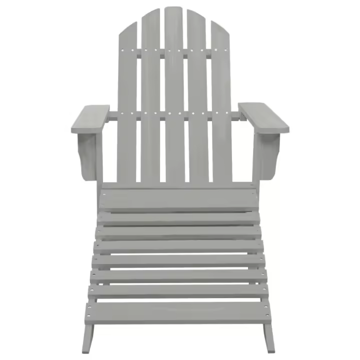 Silla de Jardín con otomana de Madera Gris - 1
