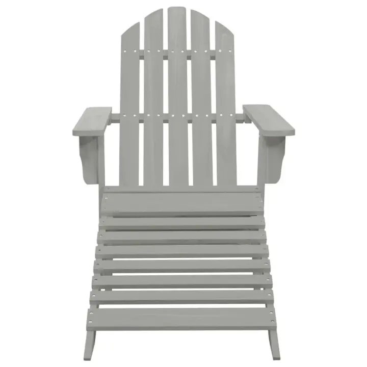 Silla de Jardín con otomana de Madera Gris - 1