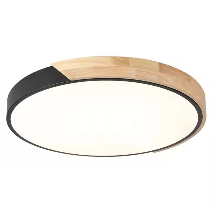 Luz De Techo LED Redonda De Madera Estilo Moderno Para Dormitorio De Niños Comedor Cocina Pasillo Decoración Interior Ajuste De Tres Colores - 1