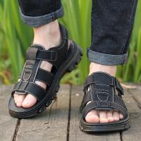 Sandalias Para Hombre Nuevas Zapatillas De Playa Cuero Tacones Antideslizantes Y Gruesos Verano Sandalias De Cuero Para Exteriores - details 5