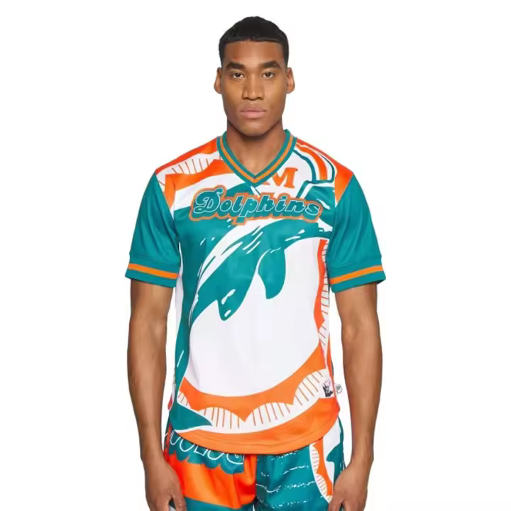 Camiseta Equipación Mitchell and Ness NFL Jumbotron 3.0 Mesh V-Neck Miami Dolphins Multi TMPL5118-MDOYYPPPMTWH - 1