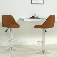 vidaXL Taburete de cocina 2 unidades de terciopelo en color Marrón/Verde oscuro/Crema y más | cómodas modernas ergonómicas para comedor cocina salón hogar - details 0