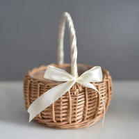 Cesta De Paja Tejida Con Flores Para Almacenamiento Cesta De Novia De Flores Hecha a Mano Para Decoración De Hogar Y Bodas - details 6