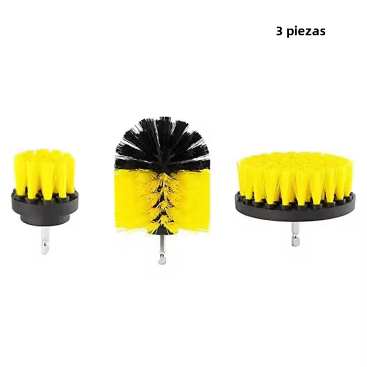 Kit De Escobillas Eléctricas UNTIOR 3Pcs/set Para Limpieza De Alfombras Vidrio Ruedas De Coche Cerdas De Nylon Redondas Para Limpiador De Plástico - 1