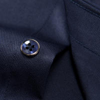 Camisa Social Para Hombre Antirugas Con Bolsillo Cuello En V De Moda Casual Para Oficina Blanco Talla S-4XL Camisa Larga De Poliéster Y Spandex - details 15