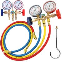 Juego De Manómetro De Refrigerante R134A Con Tubo Y Gancho Herramientas Para A/C Compatible Con R12 R22 R-404A R-134a - details 2