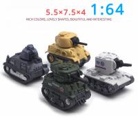 Modelo De Coche De Tanque De Aleación 4pcs Juguete Educativo Para Niños Regalo Para Cumpleaños Y Navidad Simulación De Batalla Militar Q-version Rebound - details 3