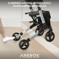 AREBOS Caminador Andador Plegable de Aluminio con Ruedas Ligero con Frenos 136kg Rojo - details 21