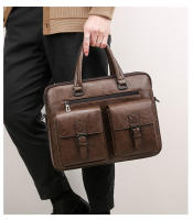 Bolso De Negocios Para Hombre De Lujo En Cuero PU Bolso De Mano Para Laptop Y Archivos A4 Estilo Oficina Y Almuerzo - details 5
