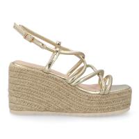PuntoSalao Sandalias doradas de cuña y plataforma en yute para mujer YJ797 - details 1