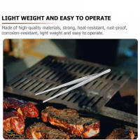 Pinzas De Barbacoa Multifuncionales Acero Inoxidable Pinzas De Alimentos Clip De Cocina Herramientas De BBQ Churrasco Tweezers Para Buffet - details 5