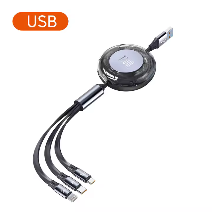 Cable USB 3 En 1 6A Carga Rápida Para Samsung Xiaomi iPhone 13 12 Realme Huawei Tipo C Cable De Carga Para Teléfono Micro USB Data Cable - 1