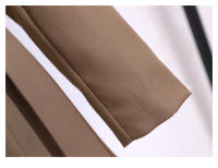 Vestido Traje Nueva 2024 Manga Larga Estilo Coreano En Caqui Blanco O Negro Con Cinturón Plisado Adecuado Para Invierno Ropa Caliente Para Mujer - details 13