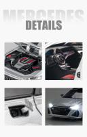 Coche De Juguete Audi RS6 1:24 Con Luz Y Sonido Vehículo De Carreras a Escala Puertas Abreables Regalo Para Niños Coleccionable Metal - details 9