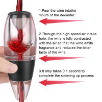 Decantador De Vino Con Filtro Y Base Aerador Profesional Para Bar Y Fiesta En Casa Dispensador Rápido Para Whisky Y Vino Tinto Material PP Ecológico - details 3