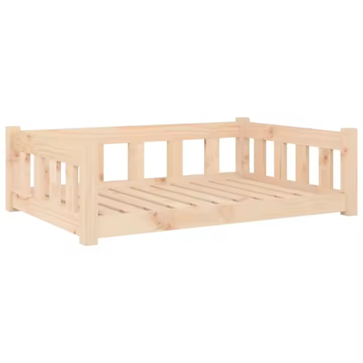 Cama para perros madera maciza de pino 95,5x65,5x28 cm - 1