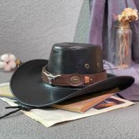 Sombrero De Vaquero Vintage De Cuero Sintético Para Mujeres Y Hombres Sombrero De Paja Panama Para Mujeres Sombrero De Jazz Cowgirl Hombre - details 4