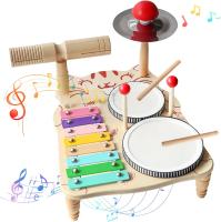Juego De Música Para Bebés Y Niños Tabla De Música Multifuncional De Madera Set De Batería Educativo Juguete Musical Para Niños Regalo Para Bebé - details 20