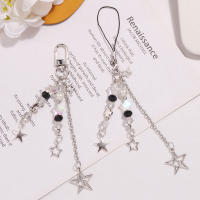 Llavero De Perla Y Estrella Gótico Y2K Para Teléfono Kawaii Cadena De Llaveros Con Pendón Para Bolsos Accesorio Lindo Para Mujeres Y Niñas Joyería - details 5