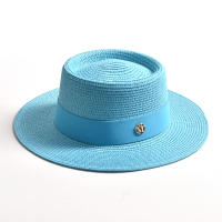 Sombrero De Paja Para Mujer Moda Verano Protección Solar Ribete Plano Cordón Estilo Casual Para Playa Y Viajes - details 13