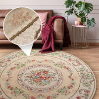 Alfombra redonda de estilo pastoral europeo, alfombras modernas para decoración de sala de estar, área grande, decoración de dormitorio, Alfombra de cabecera, Alfombra de salón Simple 120cm - details 2