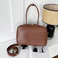Bolso De Hombro Para Mujer En Cuero Genuino Split Tamaño Grande Color Marrón Y Negro Estilo De Lujo Y Moda Bolso Cruzado - details 8