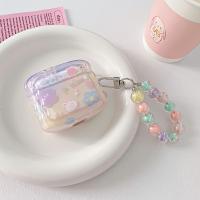 Funda De Lujo Coreana Para AirPods Con Diseño De Estrellas Y Graduación De Colores Con Cadena De Cuentas De Beads Florales Y Conejo Para AirPods pro 2 - details 4