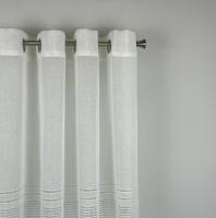 Cortinas de visillo lino y poliéster con líneas horizontales en la parte inferior.con diseño dee lienas150x260.Decoracion para hogar y oficina. - details 2