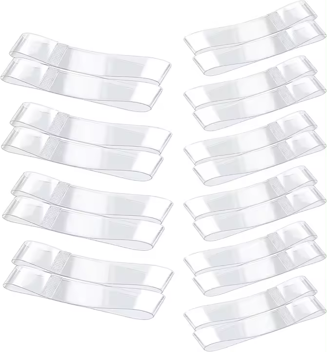 10 pares de correas de talón invisibles transparentes, cordones elásticos para zapatos de tacón alto, cordones de zapatos anti-sueltos para mujeres, kit de reemplazo de cordones de zapatos de TPU transparente - 1