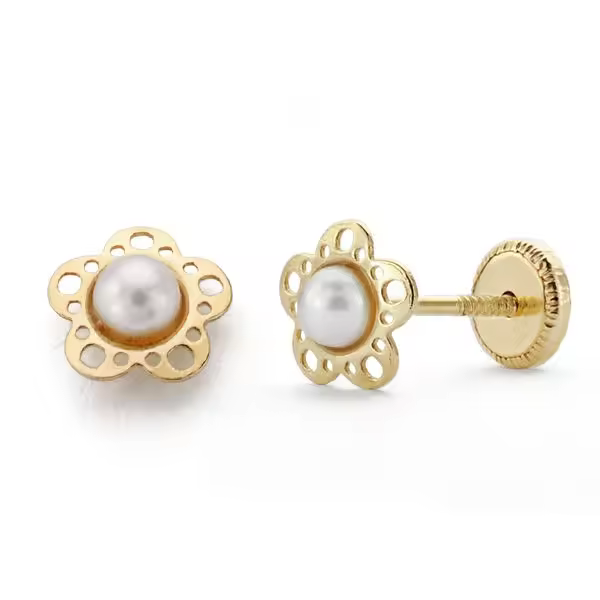 FALOMIR - Pendientes de oro de 18k con perlas PM-18507 - se entrega con estuche y marca de contraste oficial - 1