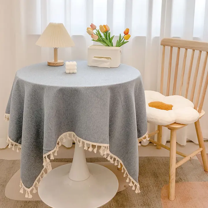 Mantel De Lino Y Algodón Con Borlas Rusticas INS Para Boda Y Recepción Decoración De Mesa Bohemia Para Comedor Y Té - 1