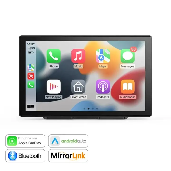 Reproductor Multimedia De Coche Universal 9 Pulgadas Con CarPlay Y Android Auto Para VW Nissan Toyota Pantalla Táctil Sin Cable - 1