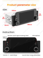 Reproductor Multimedia MP5 De 5'' 1 DIN Pantalla Táctil Android Auto Wireless CarPlay USB Navegación GPS Para Coche Universal - details 3