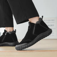 Botas Cortas Antideslizantes Y Resistentes Al Desgaste Para Hombre Estilo Británico Altas Para Otoño Zapatos De Trabajo Para Sitio De Construcción Casual - details 16