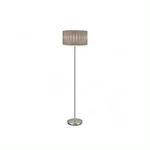 FABRILAMP Lámpara de Pie Alexandra 1xe27 Niquel/Madera Gris 162x40x40 Cm - Elegante Diseño - 1