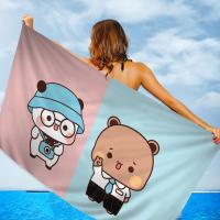 Toalla De Playa Absorbente Y Secado Rápido De Microfibra Panda Cartoon Bubududu Suave Para Yoga Natación Senderismo Toalla De Baño Rectangular Tamaño 76x182 Cm - details 9