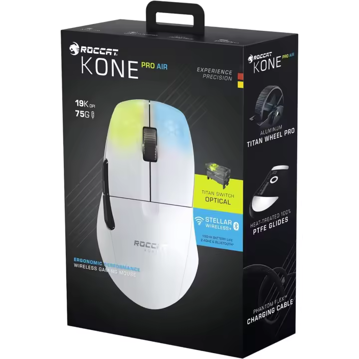 Raton Gaming Inalambrico Roccat Kone Pro Air Blanco - 1