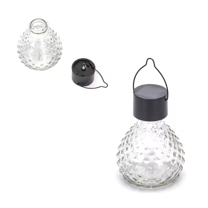 Aigostar Luz RGB LED Solar Acero Inoxidable Ambiente Césped Vidrio Martillado - 1