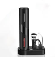 Sacacorchos Eléctrico a Pilas con Base y 4 Accesorios – Corta cápsulas, Tapón de Silicona, Aireador de Vino y Base Organizador – Regalo Elegante para Amantes del Vino - details 0