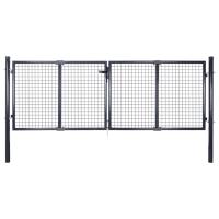 vidaXL Puerta de Malla de Jardín Acero Galvanizado Gris Valla Patio Altura 75 cm, 100 cm - details 0