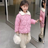 Abrigo De Piel De Conejo Con Redondel Para Niños Y Niñas Beige Grueso Y Cálido Para Invierno Con Cuello De Poliéster Ropa Casual Para Exteriores Tamaño 1-6 Años - details 5