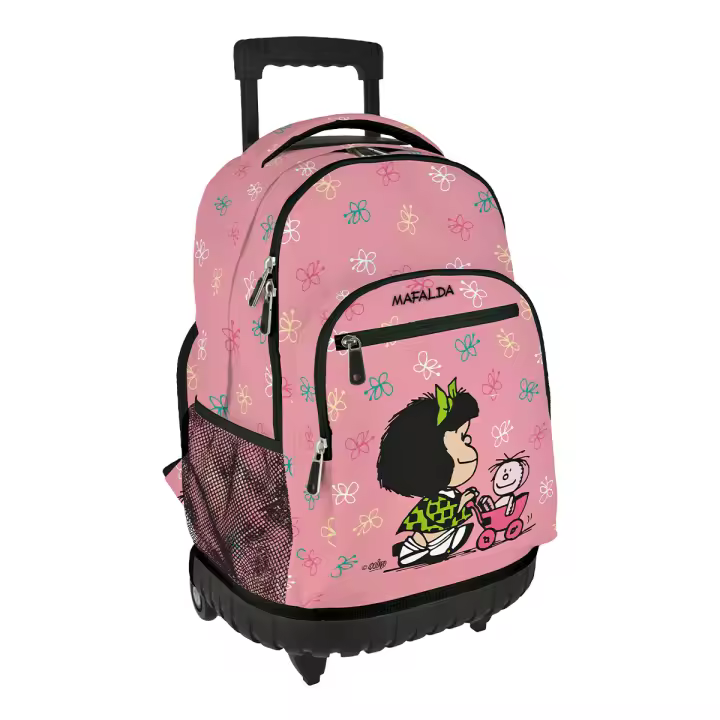 Grafoplás Design - Mochila Escolar 3 Cremalleras y Carrito Integrado. Acolchada. Baby Cart - 1