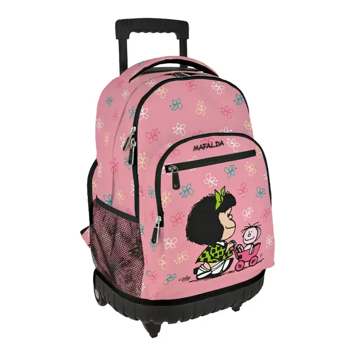 Grafoplás Design - Mochila Escolar 3 Cremalleras y Carrito Integrado. Acolchada. Baby Cart - 1