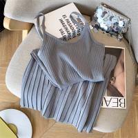 Vestido De Mujer YuooMuoo 2024 Estilo Coreano Moda Ajustado Cintura Plisado Tirantes Spaghetti Vestido Tejido Vintage Y2K Streetwear - details 30